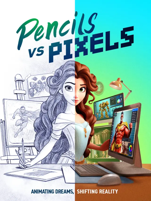 انیمیشن مداد در مقابل پیکسل (Pencils vs Pixels) پوستر