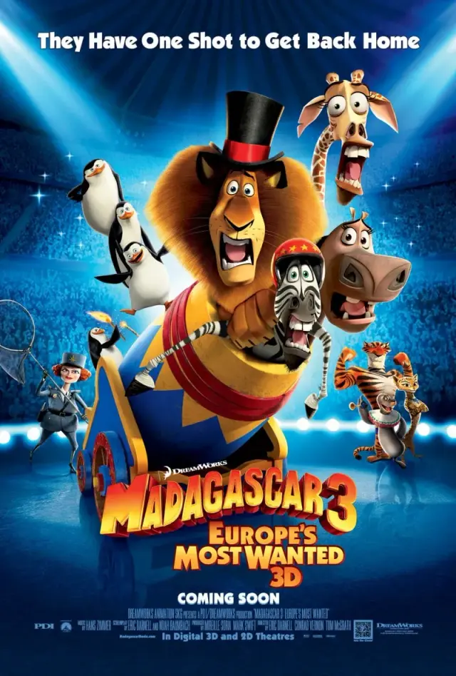 انیمیشن ماداگاسکار 3: تحت تعقیب ترین ها در اروپا (Madagascar 3: Europe's Most Wanted) پوستر