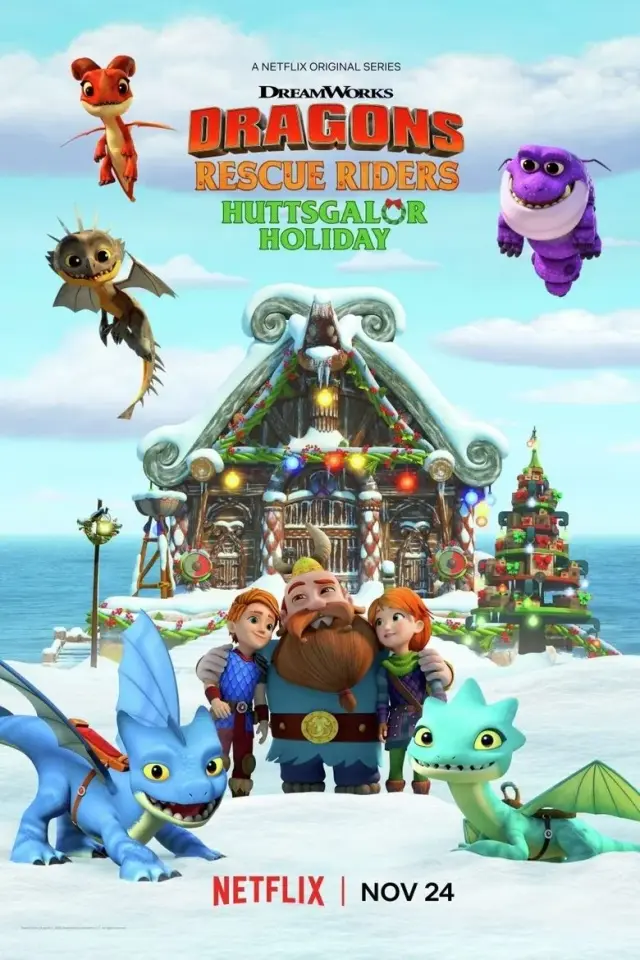 انیمیشن اژدها سواران: نجات تعطیلات هاتسگلر (Dragons: Rescue Riders: Huttsgalor Holiday) پوستر